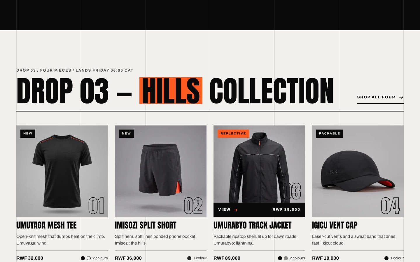 INKUBA drop collection with a product card hovered
