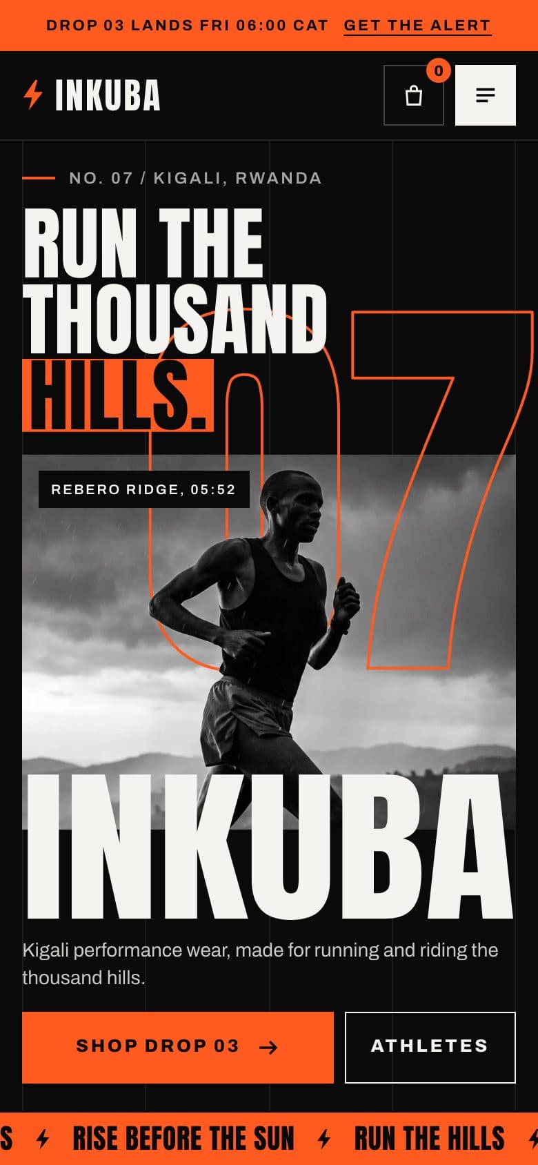 INKUBA homepage on a phone